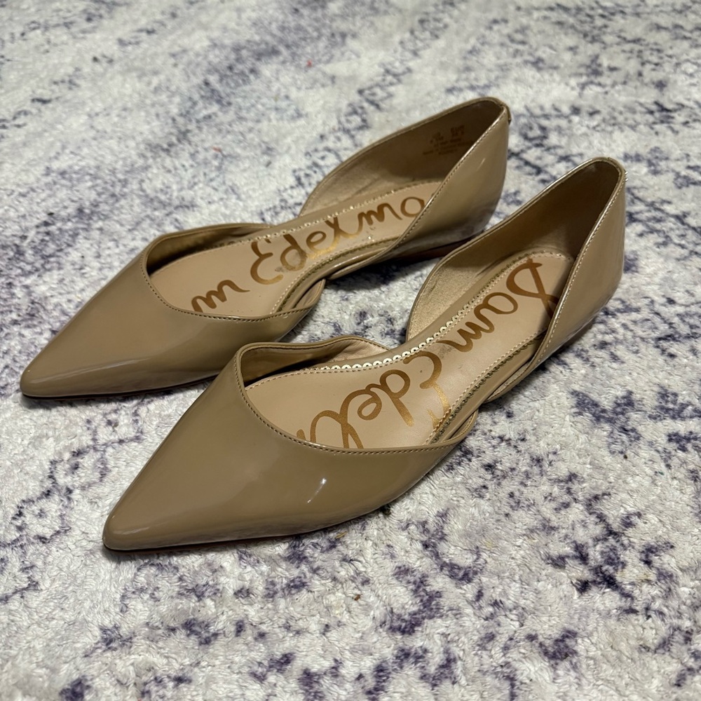 Sam Edelman Rodney Patent Leather Flats Nude Beige Size 8.5